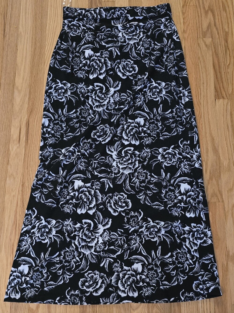 INC International Concepts Black and White Floral Maxi Skirt
